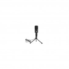 WOXTER MIC STUDIO 50 MICROFONO GRABACION OMNI DIRECCIONAL REGULADOR FRONTAL DE VOLUMEN LUZ LED INDICATIVA DE ESTADO NEGRO WE26-022