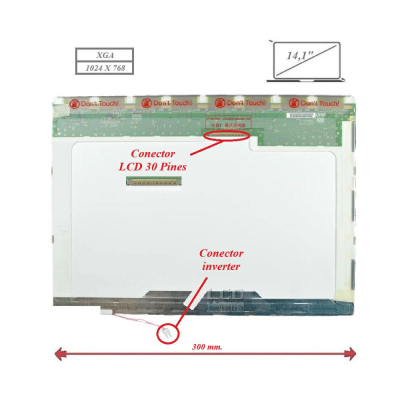Pantalla para portátil LCD 14.1 30 pines XGA Cuadrada