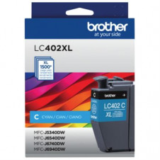 Tinta Brother LC402XL Súper Alto Rendimiento Hasta 1500 Páginas Color Cian