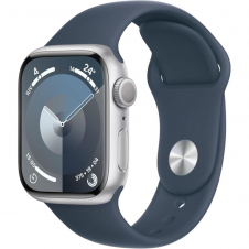 Apple Watch Series 9 41 mm Digital 352 x 430 Pixeles Pantalla táctil Plata Wifi GPS (satélite) Tamaño Banda S/M , Correa Sport