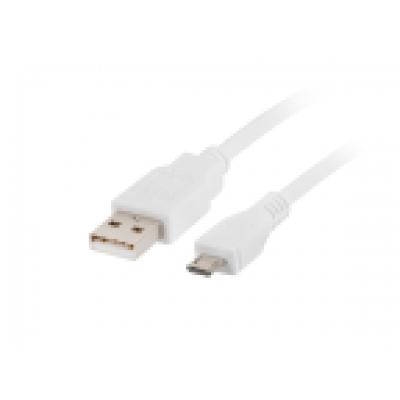 CABLE USB LANBERG 2.0 MACHO/MICRO USB MACHO 1M BLANCO