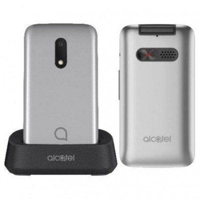 Teléfono Móvil Alcatel 30.26 para Personas Mayores/ Plata