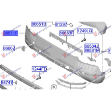 REAR BUMPER PRIMED (W/2 PDC) (O)