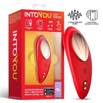 Vibrador de Braguita con APP Silicona Rojo