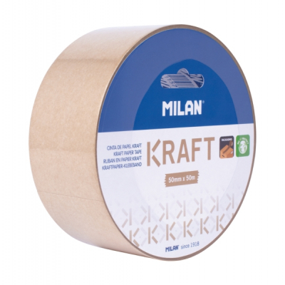 Milan Precinto de Papel Kraft - 50mm x 50m - Color Marron