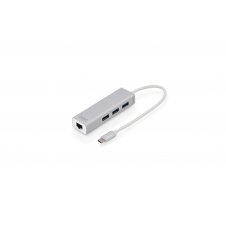 Digitus HUB de interfaz USB 3.2 Gen 1 (3.1 Gen 1) Type-C 1000 Mbit/s Gris, Blanco