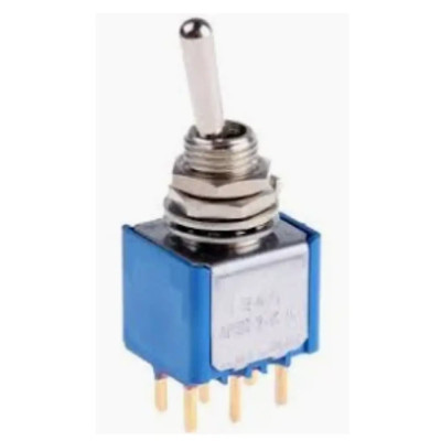 Interruptor Palanca 2Ctos DPDT ON-ON Circuito Impreso 3A/250Vac