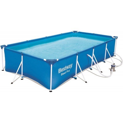 Bestway 56424 - piscina desmontable tubular infantil family splash frame pool 400x211x81 cm depuradora de cartucho de 1.249 litros - hora