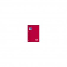 RECAMBIO OXFORD CUADERNO A4 80 HOJAS 4 TALADROS CUADRICULA 5X5 ROJO 400123673