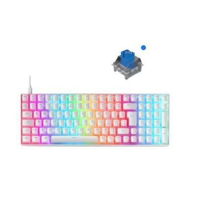 TECLADO MECANICO COMPACTO COMPLETO PBT MARS GAMING MKULTRA CAJA DETERIORADACASH30 WHITE TECLAS PBT PUDDING FULL RGB SWITCH MARRON OTEMU SQ