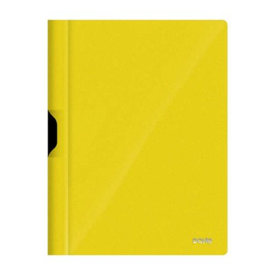Dohe Dossier con Clip Metalico - Tamaño A4 - Fabricado en Polipropileno Opaco de 350 Micras - Color Amarillo