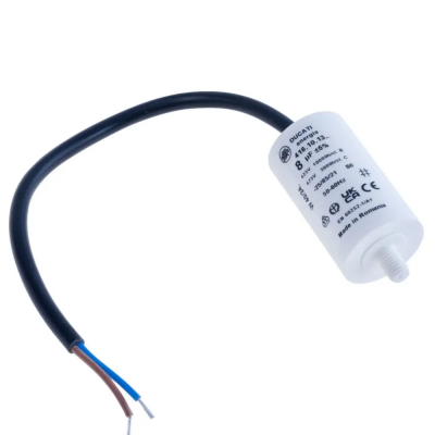 Condensador MOTOR 8uF 425Vac CABLES + M8 Medidas 32x55mm DUCATI