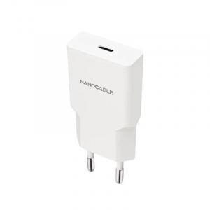 Cargador Nanocable USB-C/PD, 30W, blanco