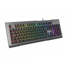 GENESIS Rhod 500 RGB teclado USB QWERTY Portugués Negro, Plata