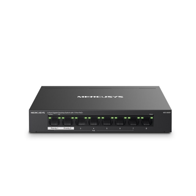 SWITCH POE+ NO GESTIONABLE MERCUSYS MS108GP 8P 10/100/1000 7P POE+ 65W ETHERNET MINI DESKTOP