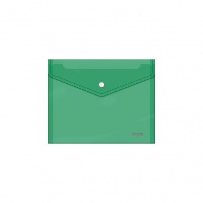 Dohe Sobre con Cierre de Broche - Tamaño A5 - Polipropileno Cristal Transparente 150 Micras - Color Verde