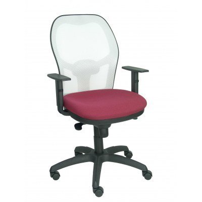 Silla Jorquera malla blanca asiento bali granate