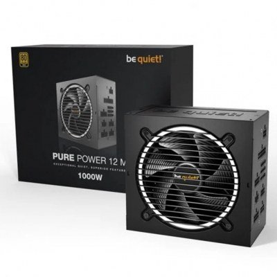 Fuente de alimentacion atx 1000w be quiet pure power 12 m 80+ gold - full modular - ventilador 120mm - pcie - 5 - 12vhpwr