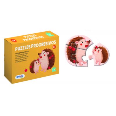 CAJA 4 PUZZLES PROGRESIVOS ANIMALES - PUZZLE DE 4/5 PIEZAS - A PARTIR DE 2 AÑOS DOHE 65001