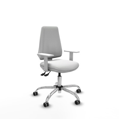 Elche blanca asincro bali blanco brazos blancos base cromada ruedas 65mm engomadas