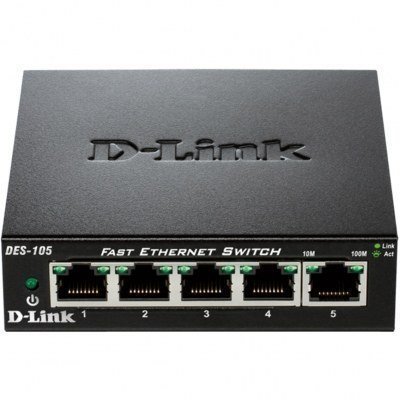 Switch 5 puertos 10 - 100 fast ethernet d - link