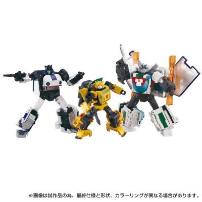 Transformers dramatic capture series cybertron chase origin bumblebee - jazz - and wheeljack