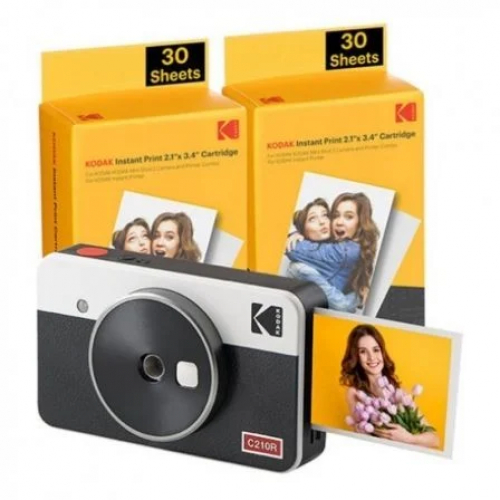 Kodak Mini Shot 2 Retro Pack de Camara Digital Instantanea Bluetooth + 60 Hojas de Papel Fotografico 5.3x8.6cm - Pantalla LCD 1.7
