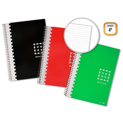 Golden Cuaderno Espiral 4º 80 Hojas 60grs Pautado 3.5mm - Margen Remarcado - Tapa Extradura - Colores Surtidos