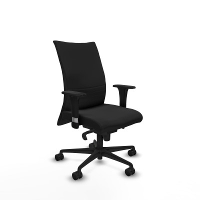Albacete confidente sincro similpiel negro brazos 1D base nailon ruedas 65 mm nailon