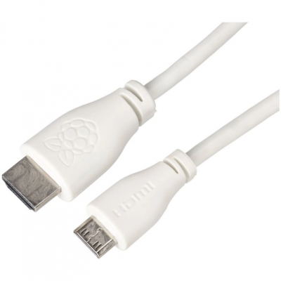 Cable oficial raspberry micro hdmi a hdmi 1m color blanco
