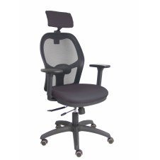Piqueras y Crespo Silla Jorquera traslack malla negra asiento bali gris oscuro brazos 3D cabecero regulable