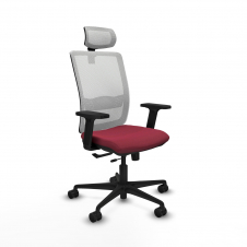 Piqueras y Crespo Haches traslack malla blanca bali granate brazos 2D base nailon cabecero malla 2D ruedas 65mm nailon