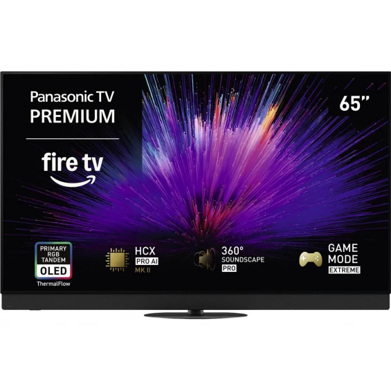 Televisor OLED Panasonic TV-65Z95BEGA, 65 pulgadas, 4K Ultra HD, 144 Hz, Primary RGB Tandem, Fire TV, Dolby Vision IQ, negro