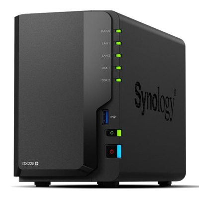 Servidor nas synology disk station ds225+ 2gb gigabit ethernet