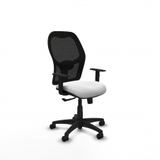 Piqueras y Crespo Aloc?n sincro malla negra bali blanco brazos 1D base poliamida ruedas nailon 50mm