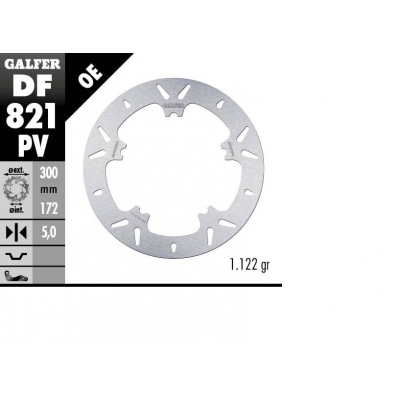 Brake Rotor Fixed Round GALFER DF821PV