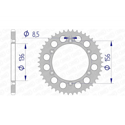 Corona AFAM aluminio 15206 - Paso 520 15206N-44