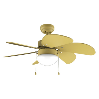 Cecotec EnergySilence Aero 3600 Vision Full Yellow Ventilador de Techo con 6 Aspas y Lampara Integrada - 50W - Diametro de 36 - 3 Velocidades - Modo Invierno - Control por Cadena - Color Amarillo