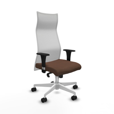 Albacete malla XL sincro malla blanca bali marrón oscuro brazos 1D base blanca ruedas 65mm nailon