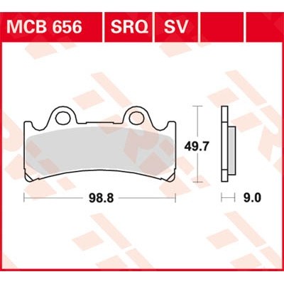 Pastillas de freno sinterizadas serie SV TRW MCB656SV