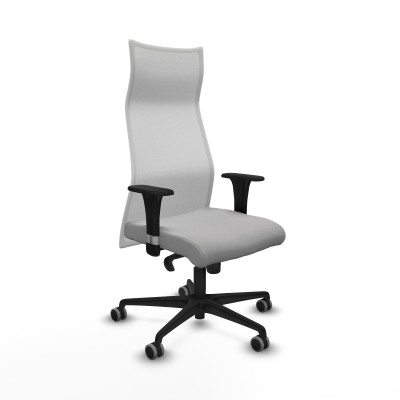 Albacete malla XL sincro malla blanca bali gris claro brazos 1D base nailon ruedas 65mm engomadas