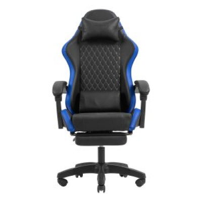 SILLA GAMER MARS GAMING MGCXBBL NEGRA Y AZUL RECLINABLE REPOSABRAZOS AJUSTABLE REPOSAPIES COJINES