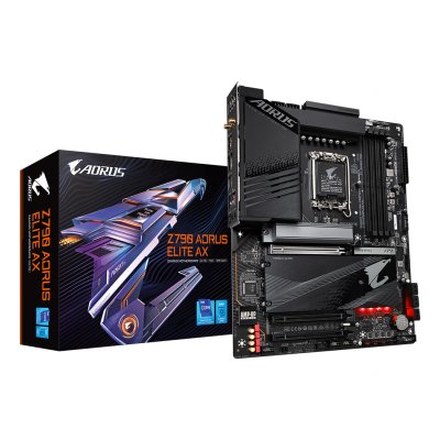 Z790 AORUS ELITE AX Placa base - Soporta CPUs Intel Core de 14ª generación, 16*+2+1 fases de VRM digital, hasta 7600MHz DDR5 (OC), 4xPCIe 4.0 M.2, Wi-Fi 6E, LAN de 2.5GbE, USB 3.2 Gen 2x2