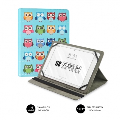 FUNDA TABLET SUBBLIM TRENDY CASE OWLS 10.1
