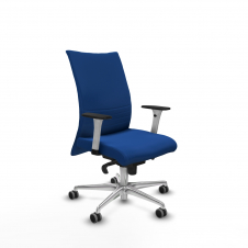 Piqueras y Crespo Albacete confidente sincro similpiel azul brazos 1D blancos base aluminio ruedas 65mm engomadas