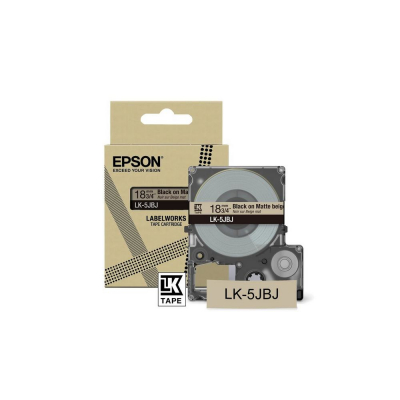 EPSON Cartucho de etiquetas Matte Tape Beige/Black 18mm(8m) LK-5JBJ
