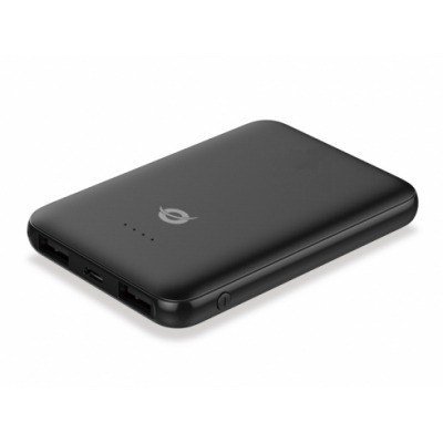 Conceptronic Bateria Externa 5000mAh - Indicadores Led - 2x USB 2.0 5V 2A - Carga Simultanea - Color Negro
