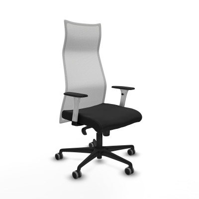 Albacete malla sincro malla blanca similpiel negro brazos blancos base nailon ruedas 65mm engomadas