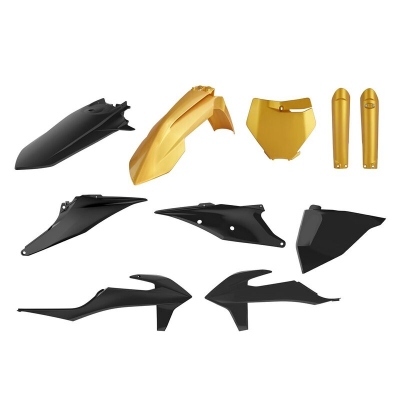 POLISPORT Metal FLow Plastic Kit Gold/Black - Beta KTM 91052