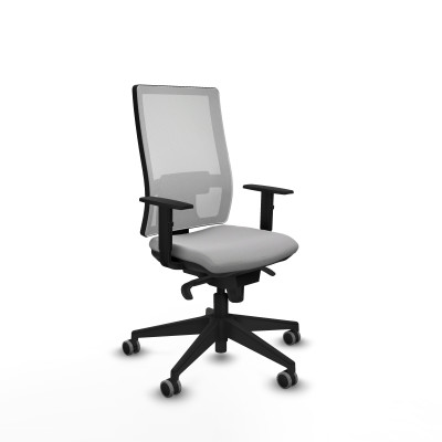 Horna sincro malla blanca bali gris claro brazos 1D base piramidal ruedas 65mm engomadas